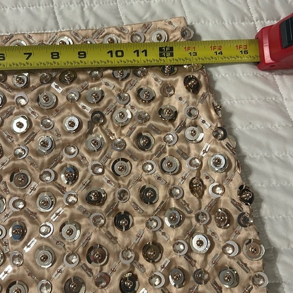 NWT ASOS Champagne Gold Sequin Embellished Mini Skirt for Night Out Size 4 - Picture 6 of 10